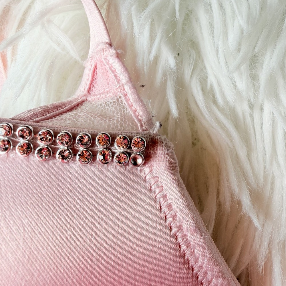 Victoria's Secret Very Sexy Pink Rhinestone Balconette Bra 32B Y2K - Picture 11 of 16